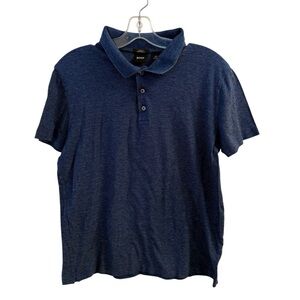Boss Hugo Boss Men Polo Shirt Size Large Navy Blue Phillipson 56 Slim Fit
